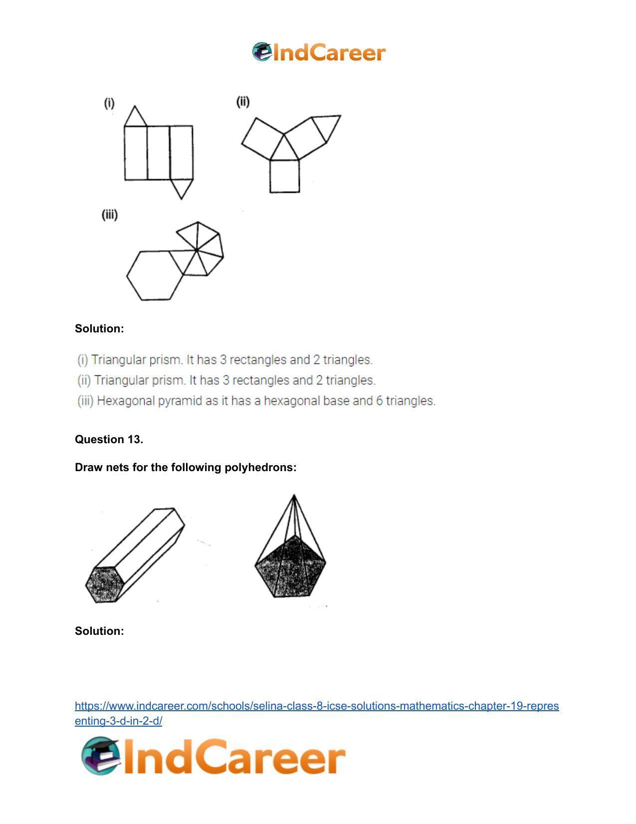 Selina Class 8 ICSE Solutions Mathematics : Chapter 19- Representing 3-D in 2-D - Page 9