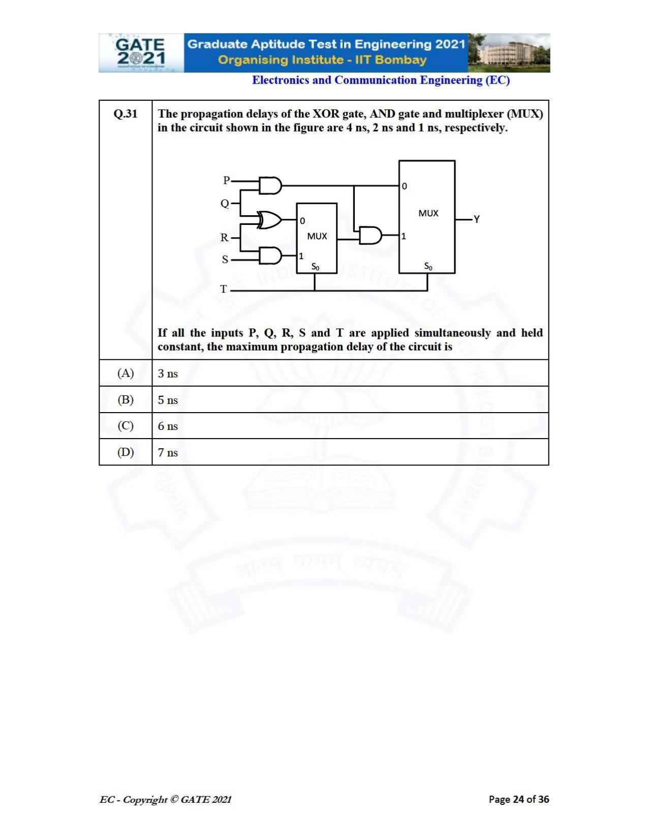 GATE 2021 Electronics & Communication Engineering (EC) Question Paper - Page 24