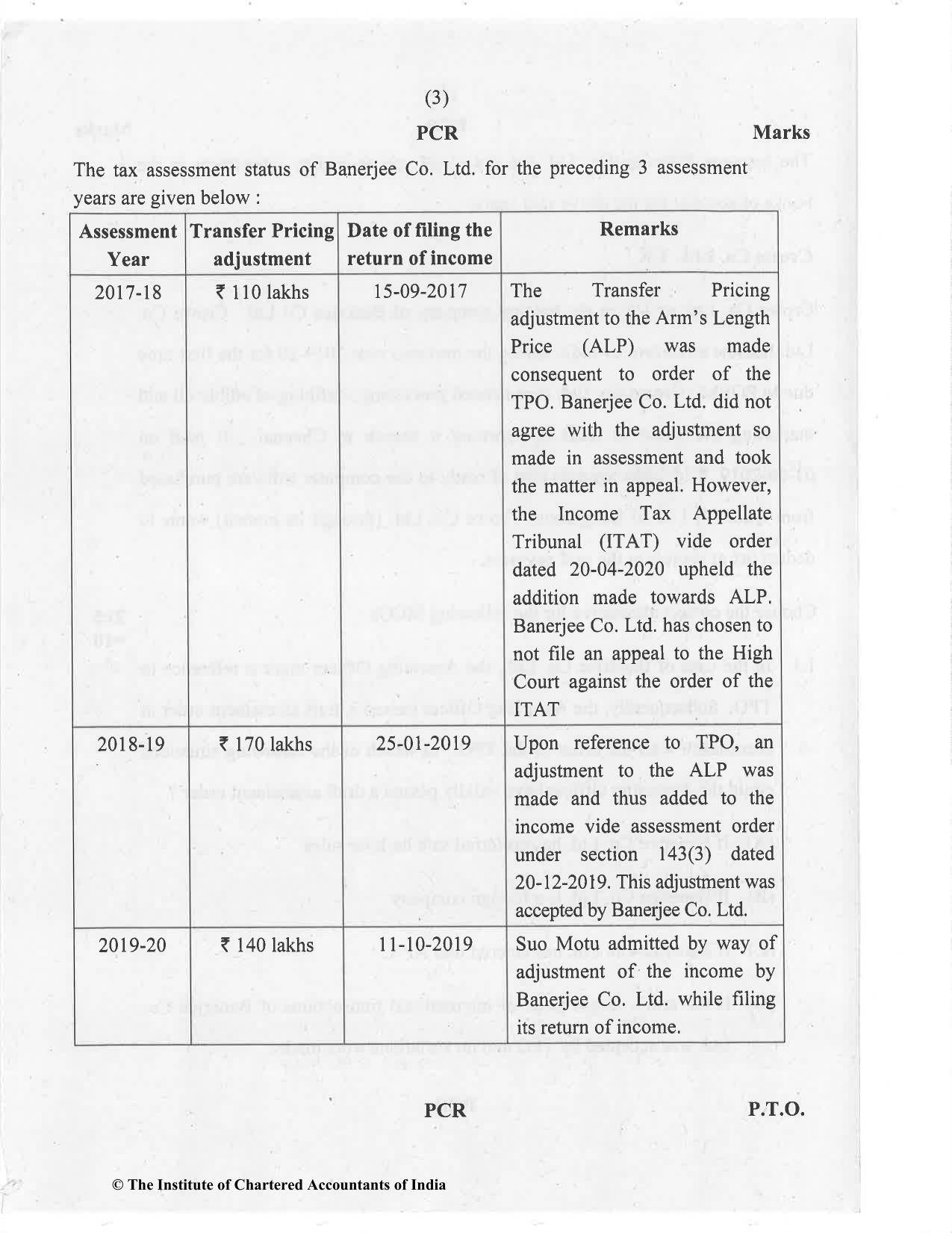 CA Final Nov 2020 Question Paper - Paper 6C – International Taxation - Page 3