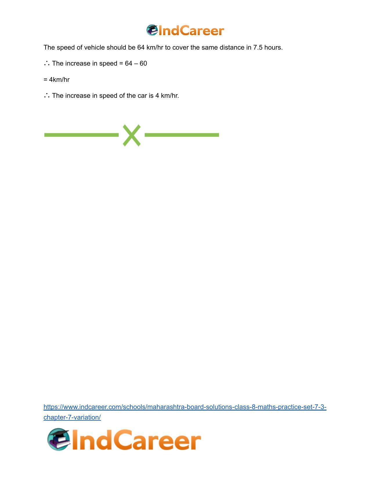 Maharashtra Board Solutions Class 8-Maths (Practice Set 7.3): Chapter 7- Variation - Page 7