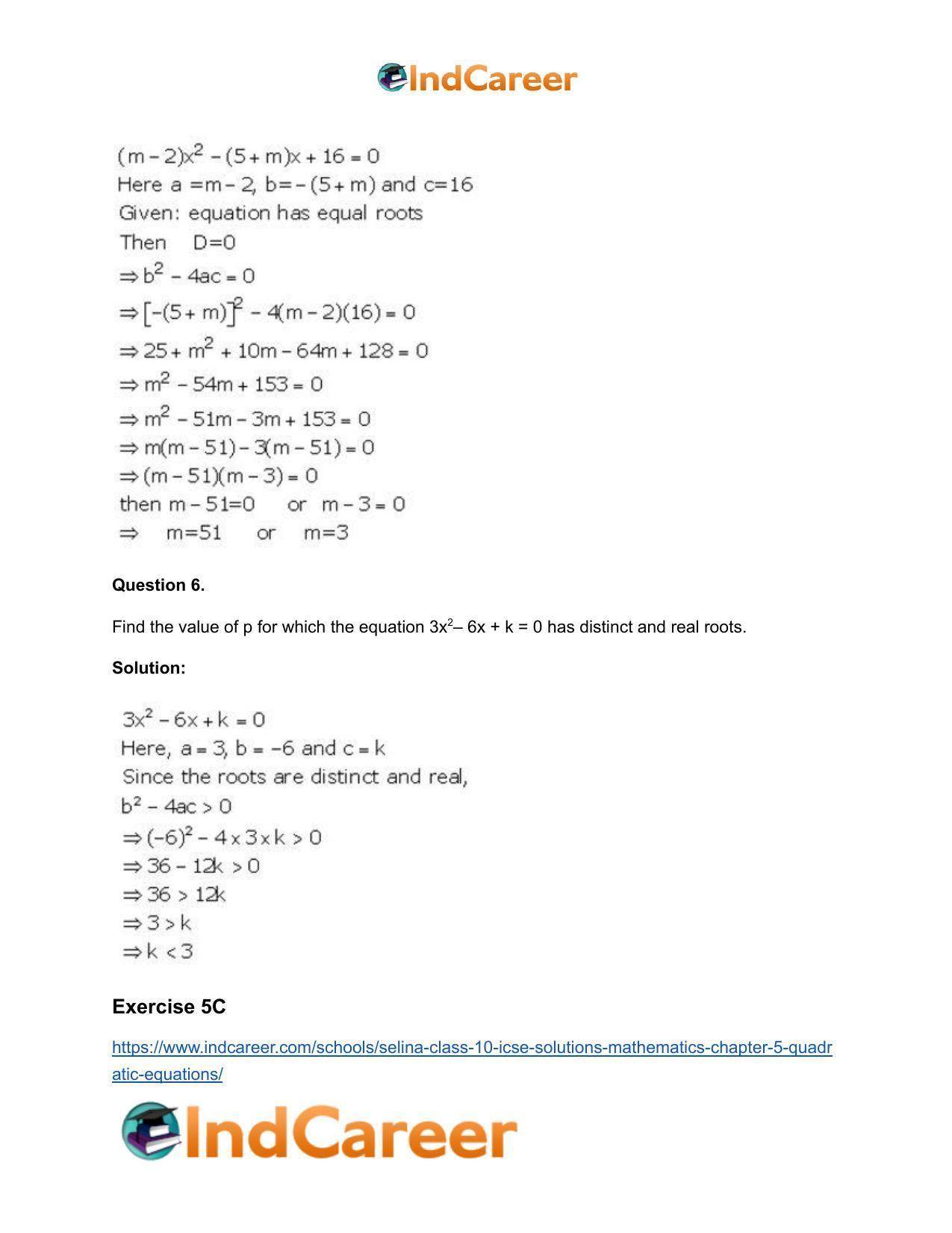 Selina Class 10 ICSE Solutions Mathematics : Chapter 5 - Quadratic Equations - Page 12
