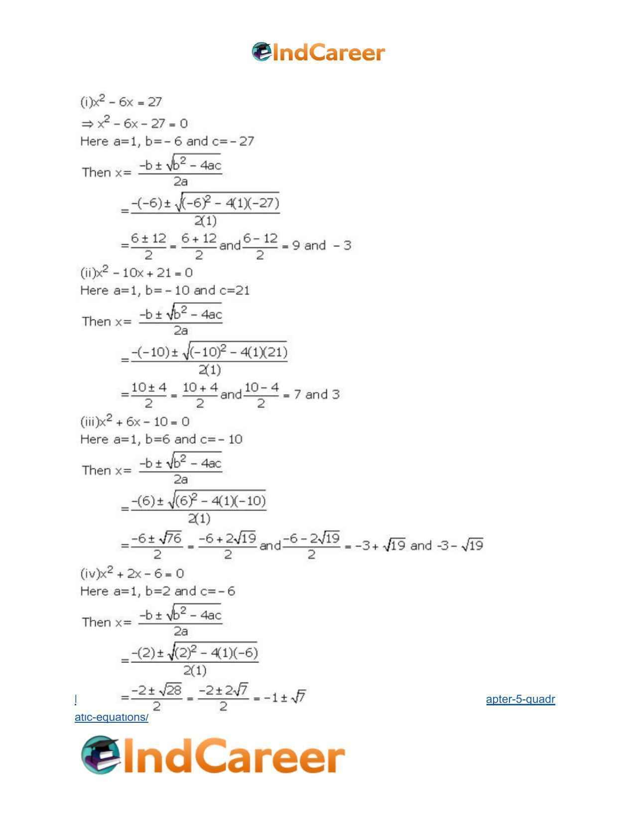 Selina Class 10 ICSE Solutions Mathematics : Chapter 5 - Quadratic Equations - Page 37