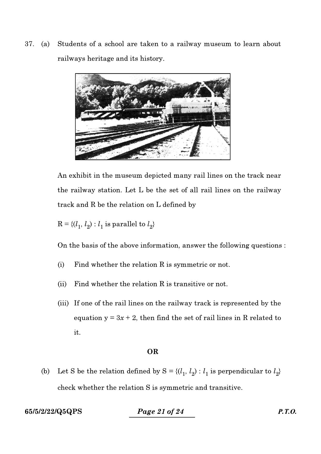 CBSE Class 12 65-5-2 Mathematics 2024 Question Paper - Page 21