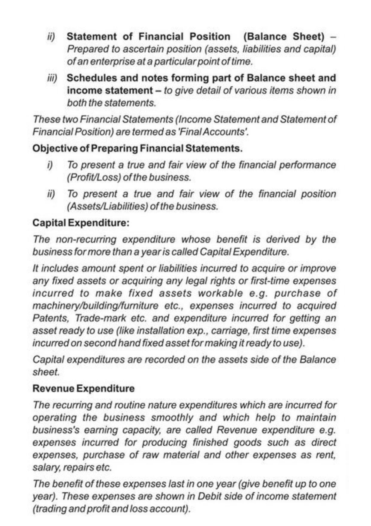 Class 11 Notes, Question & Practice Paper - Accountancy (Topic 9 : Financial Statement of Sole Proprietorship) - Page 3