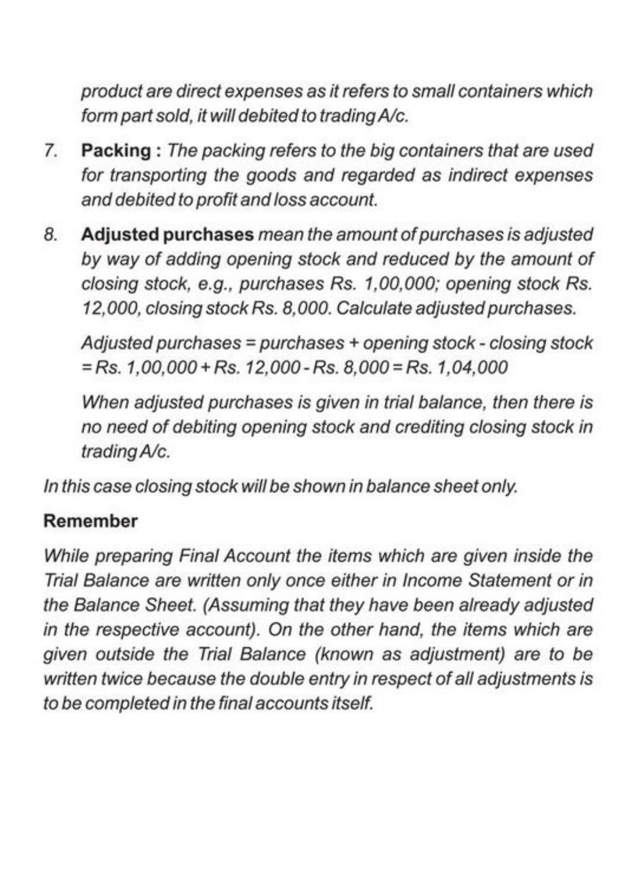 Class 11 Notes, Question & Practice Paper - Accountancy (Topic 9 : Financial Statement of Sole Proprietorship) - Page 31