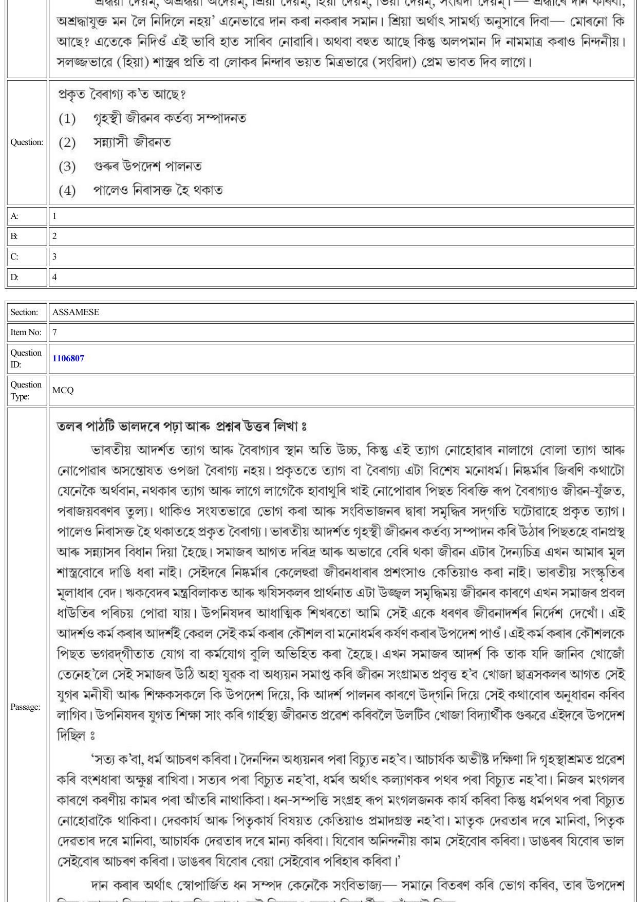CUET 2022 Question Paper of Assamese - Page 7