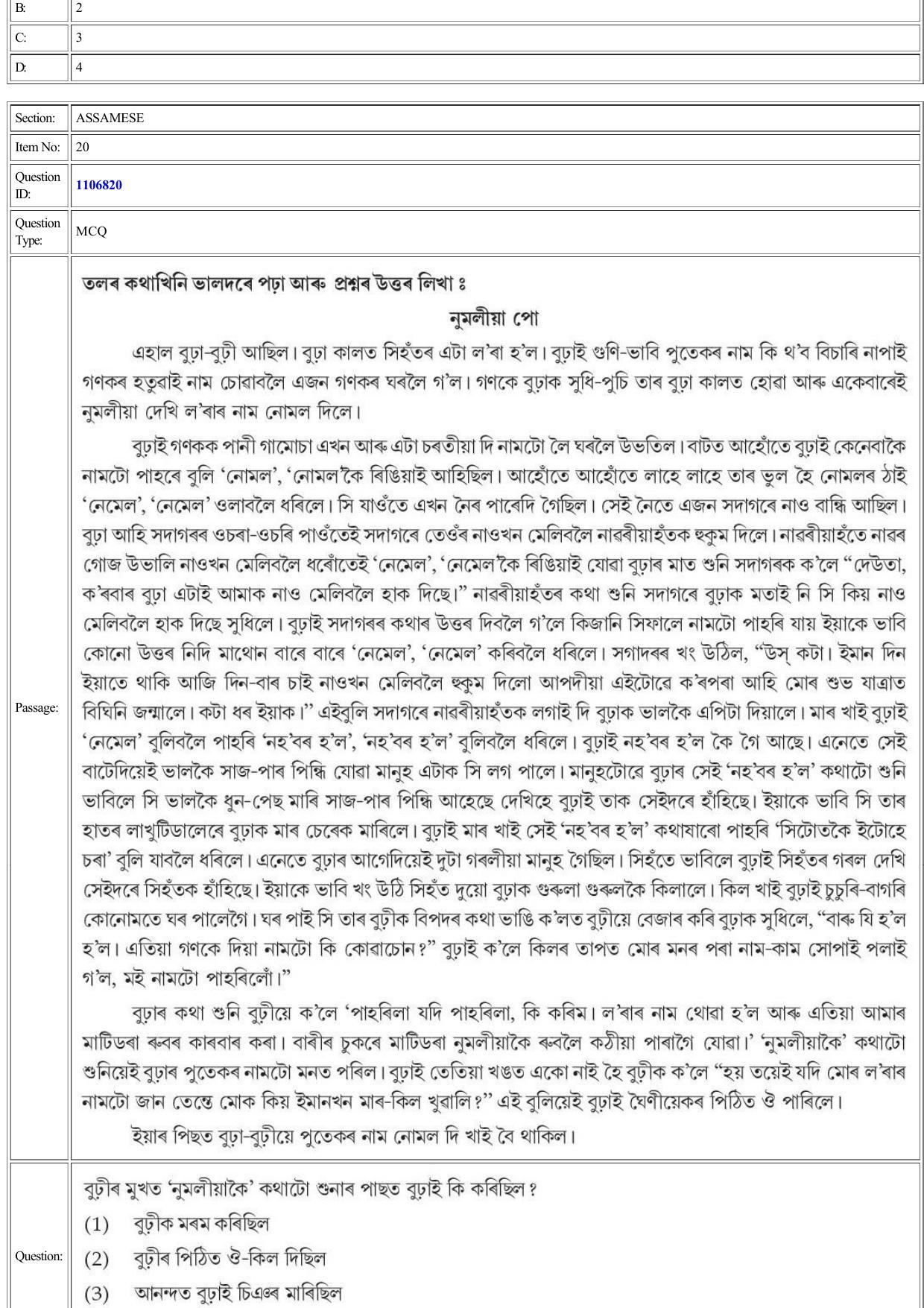 CUET 2022 Question Paper of Assamese - Page 21
