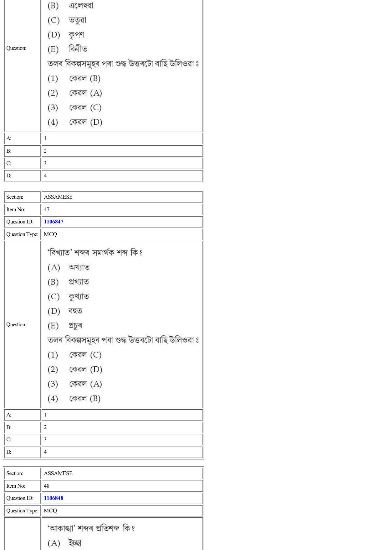 CUET 2022 Question Paper of Assamese - Page 38