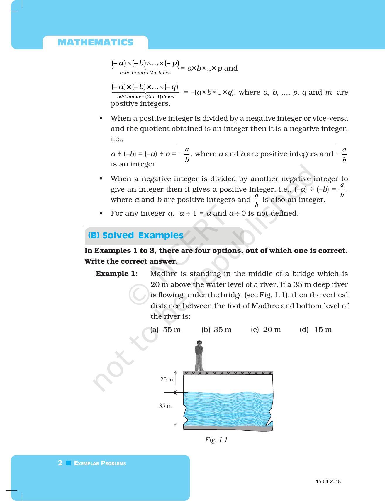 NCERT Exemplar Book for Class 7 Maths: Chapter 1-Integers - Page 2