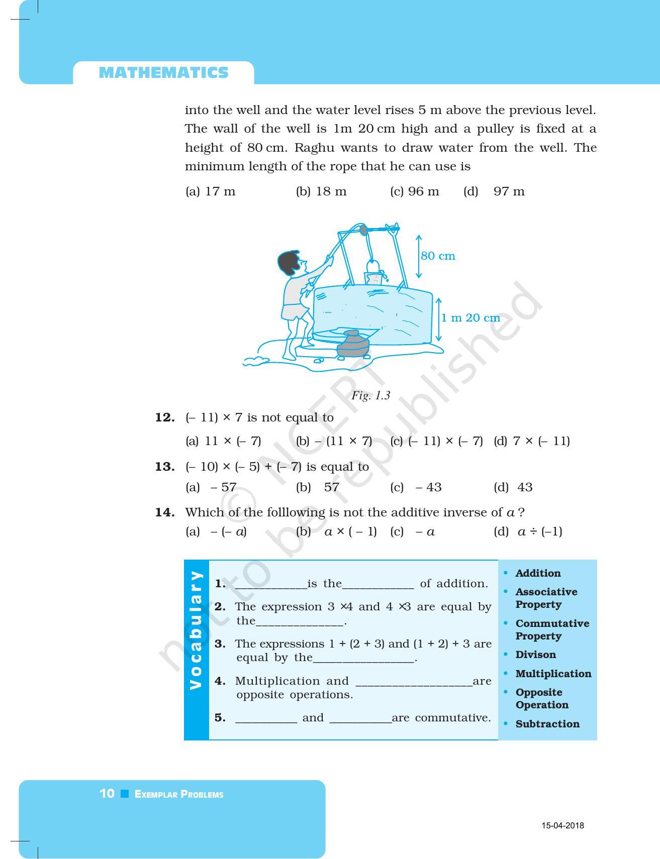 NCERT Exemplar Book for Class 7 Maths: Chapter 1-Integers - Page 10