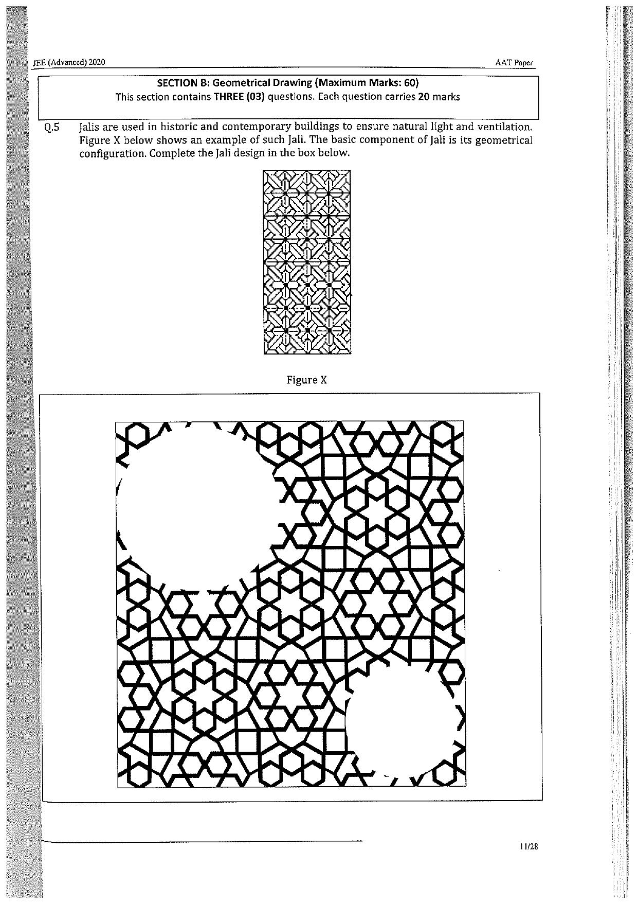JEE Advanced AAT 2020 Question Paper - Page 11