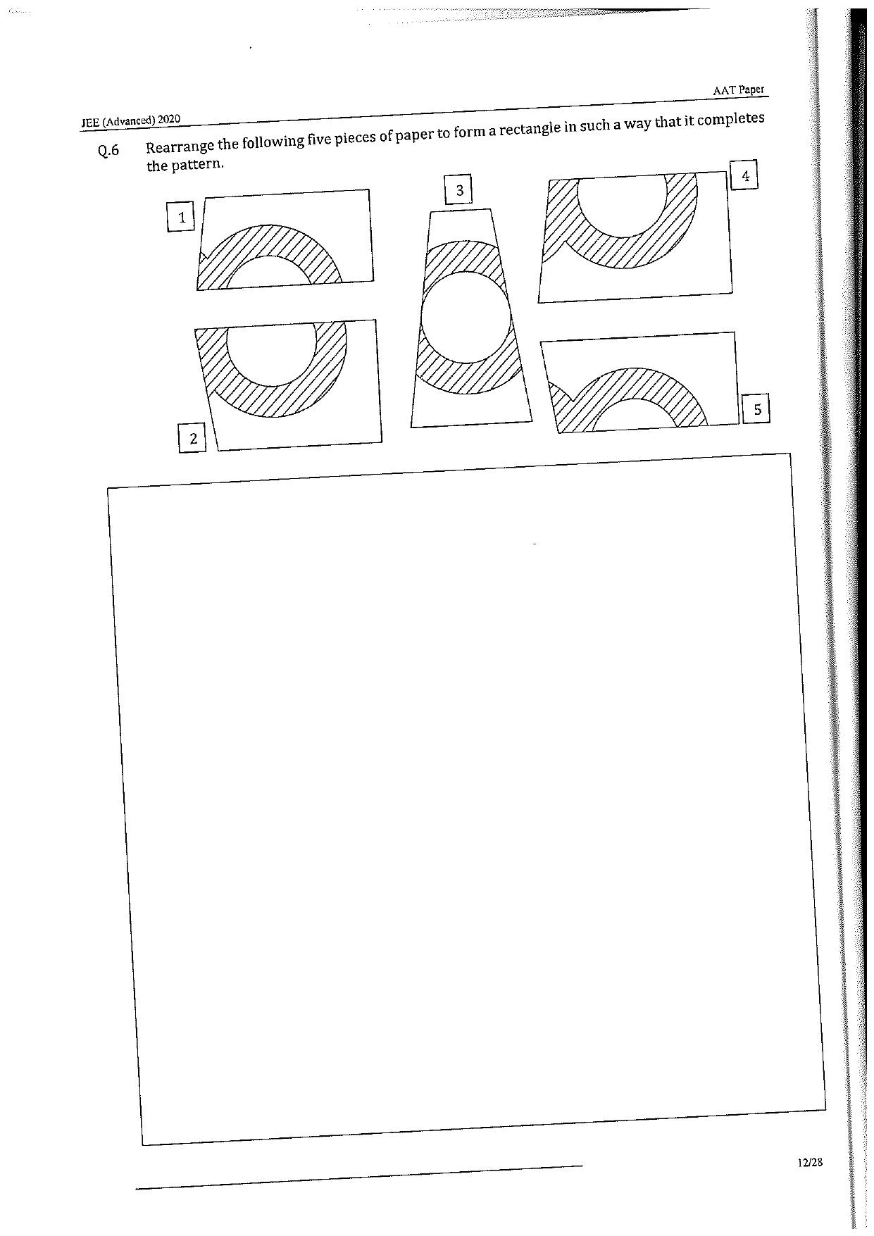 JEE Advanced AAT 2020 Question Paper - Page 12