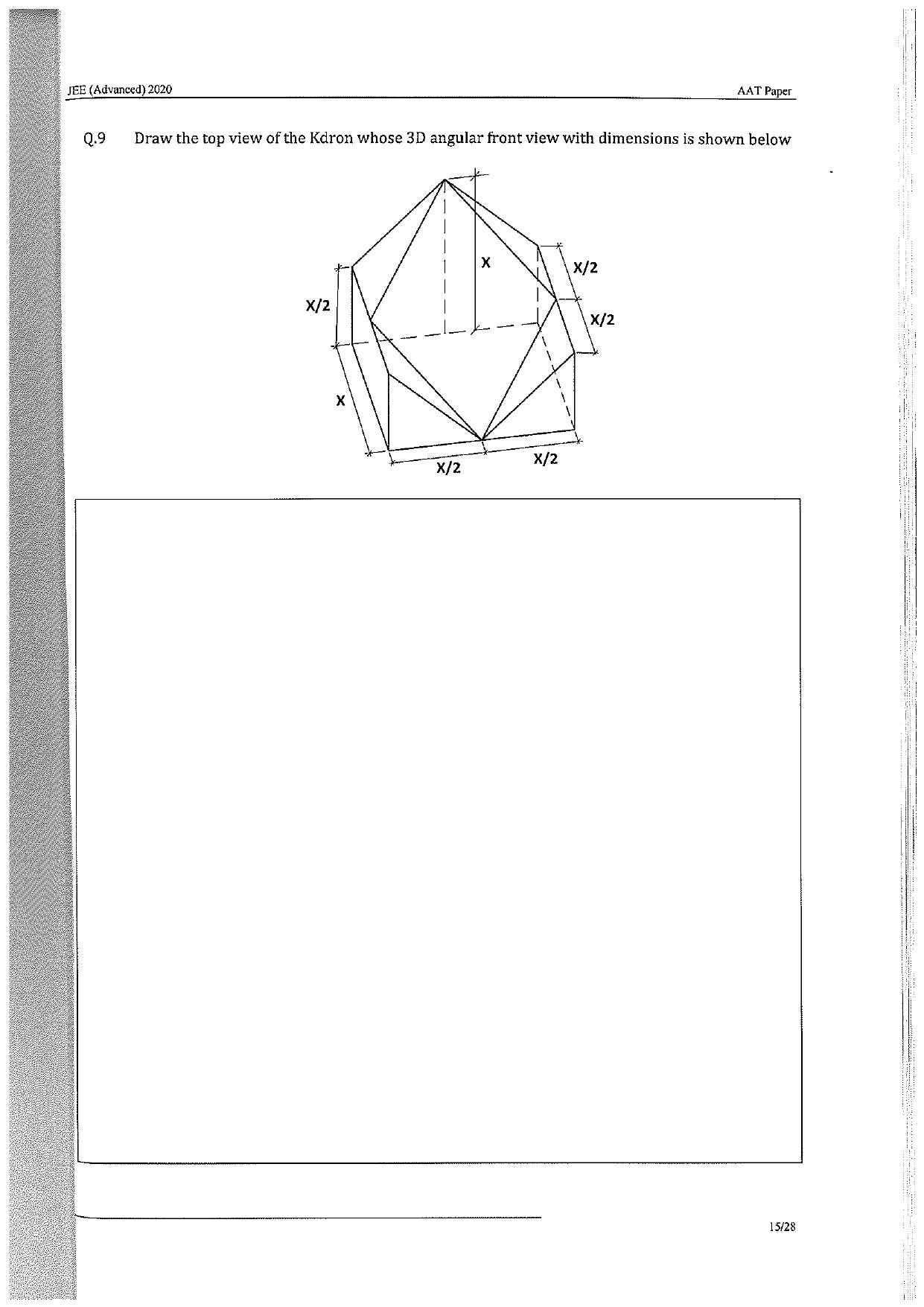 JEE Advanced AAT 2020 Question Paper - Page 15