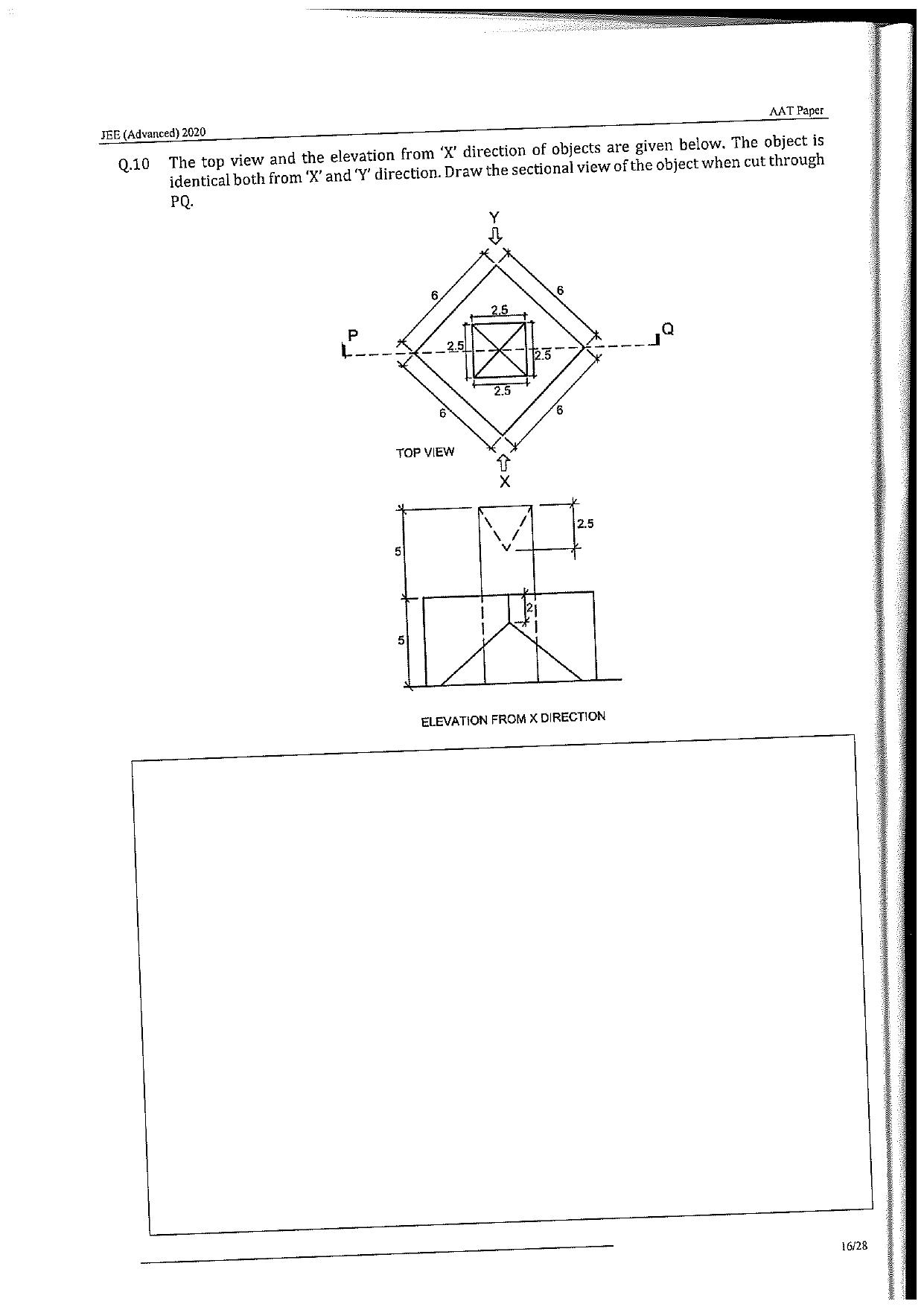 JEE Advanced AAT 2020 Question Paper - Page 16