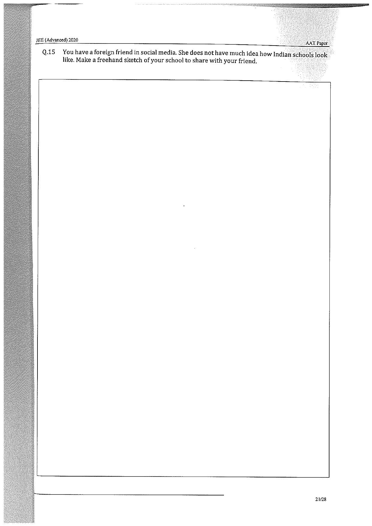 JEE Advanced AAT 2020 Question Paper - Page 21