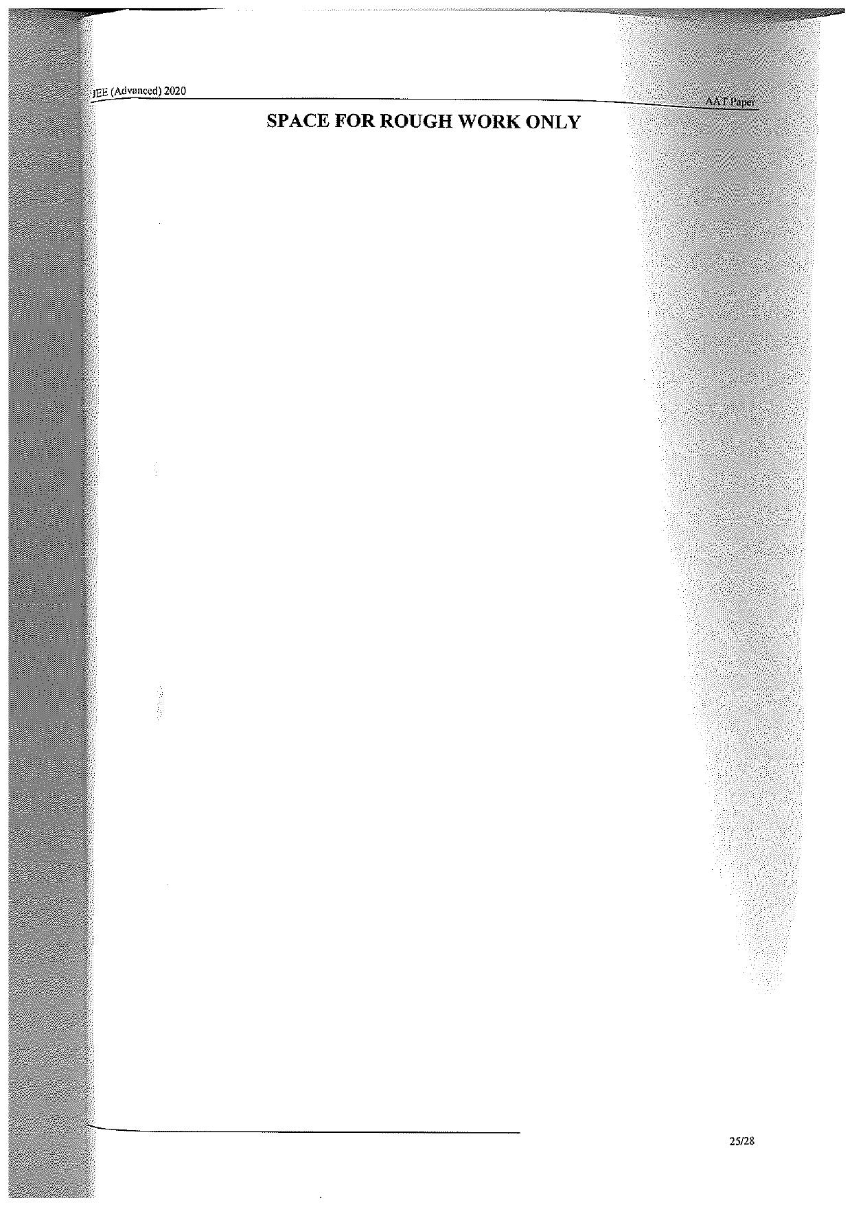 JEE Advanced AAT 2020 Question Paper - Page 25