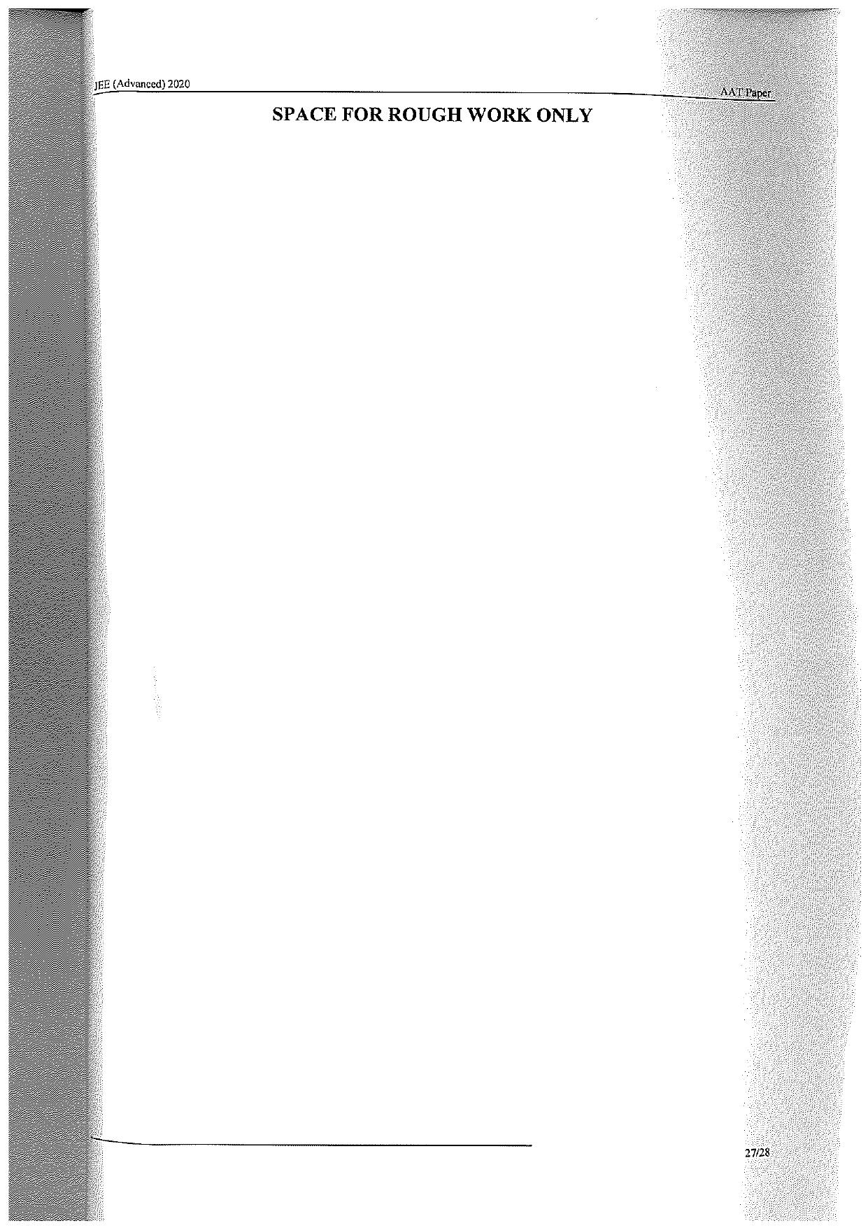 JEE Advanced AAT 2020 Question Paper - Page 27
