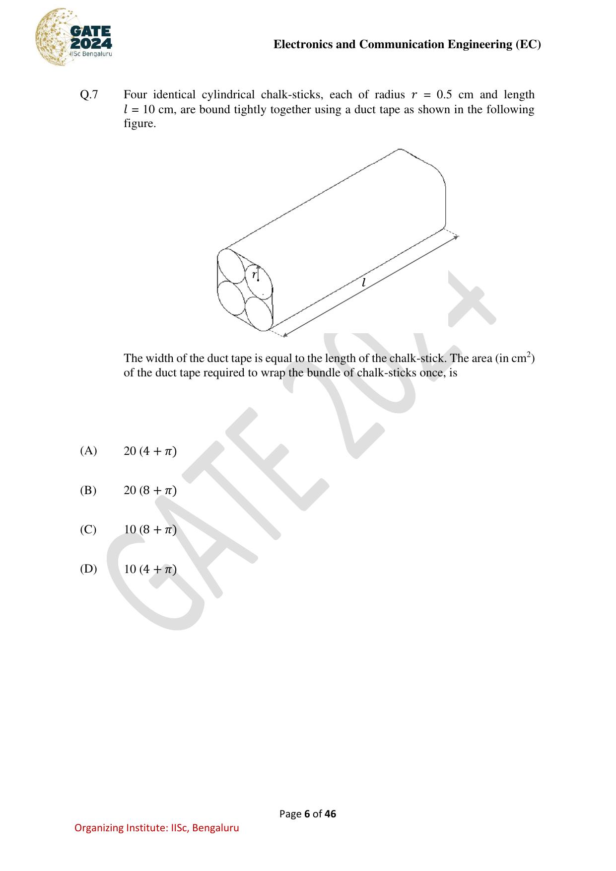 GATE 2024 Electronics and Communication Engineering (EC) Question Paper - Page 6