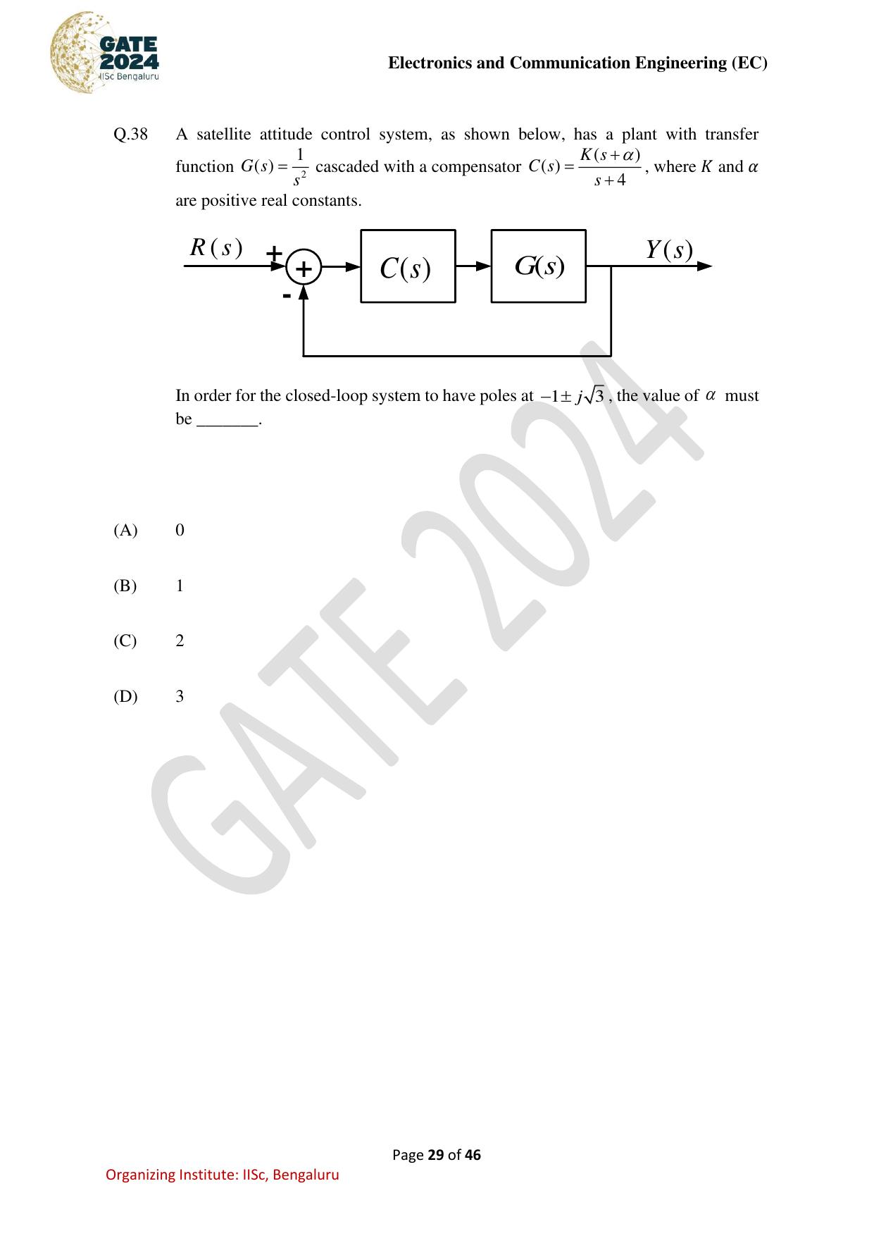 GATE 2024 Electronics and Communication Engineering (EC) Question Paper - Page 29