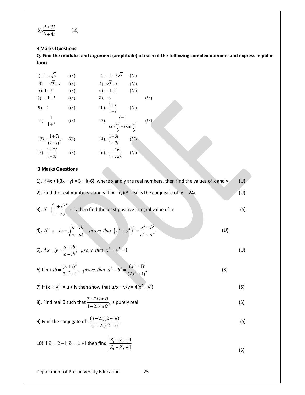 Karnataka 1st PUC Question Bank for Mathematics - Page 25