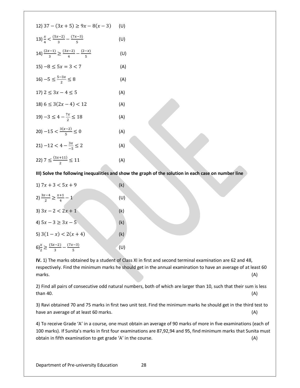 Karnataka 1st PUC Question Bank for Mathematics - Page 28