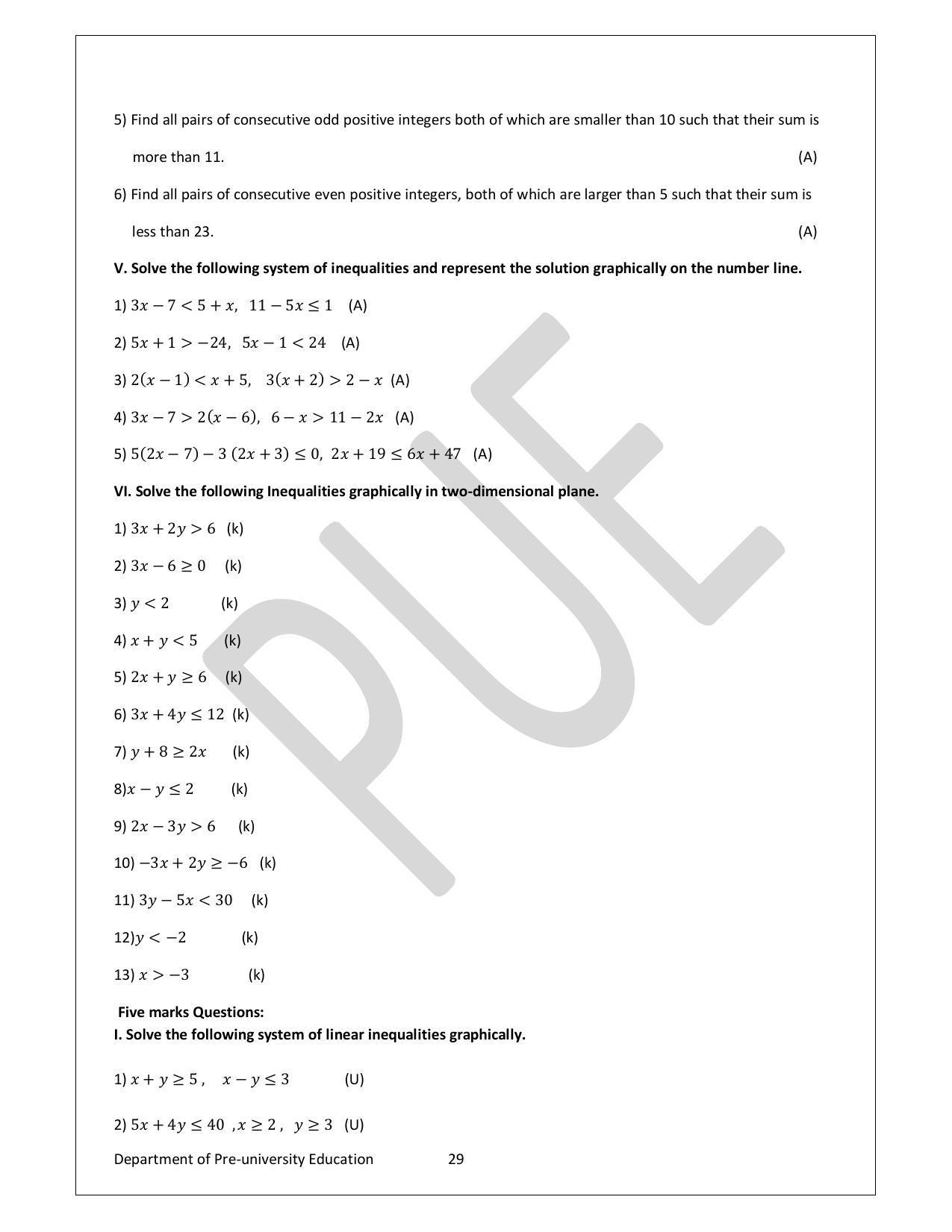 Karnataka 1st PUC Question Bank for Mathematics - Page 29