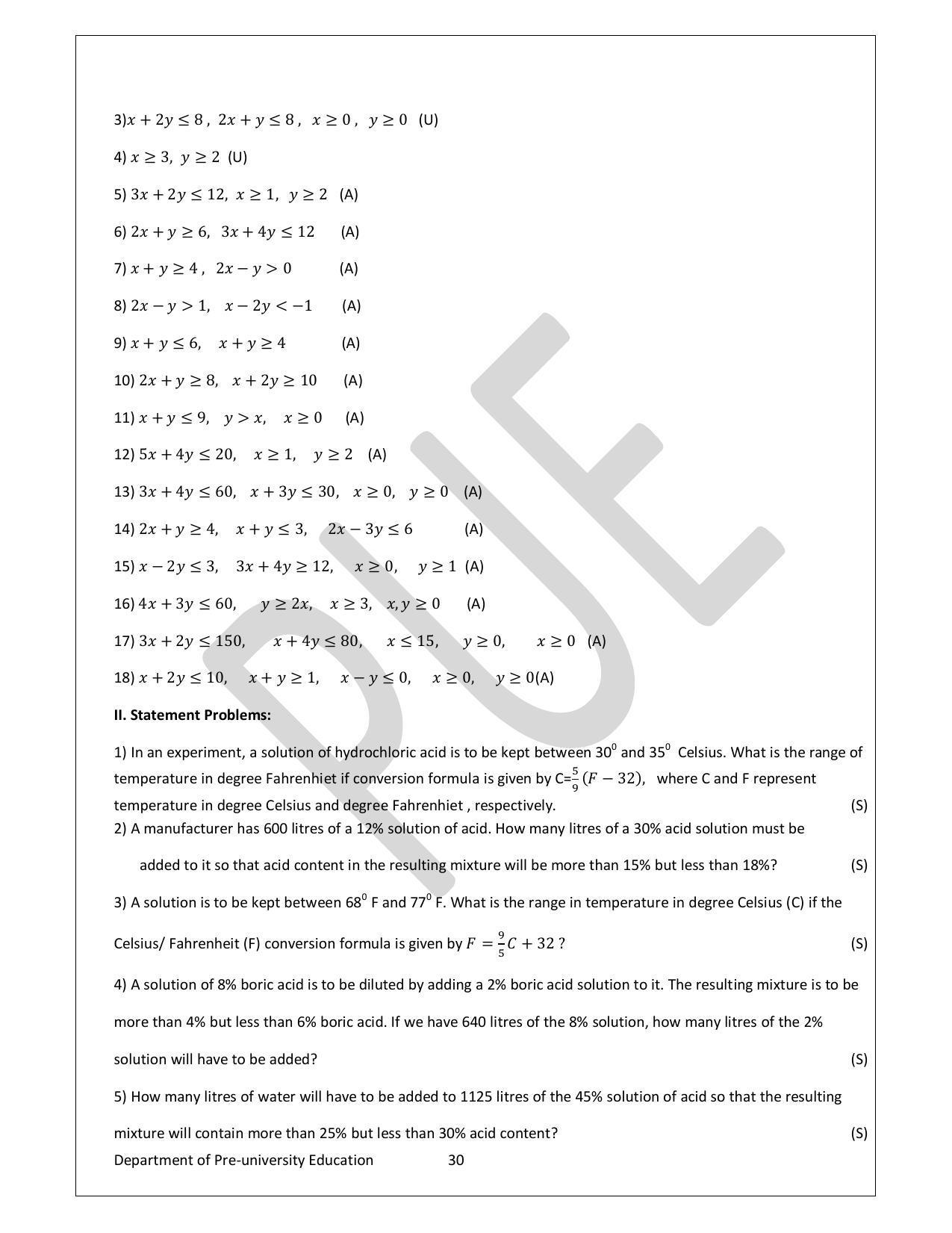 Karnataka 1st PUC Question Bank for Mathematics - Page 30