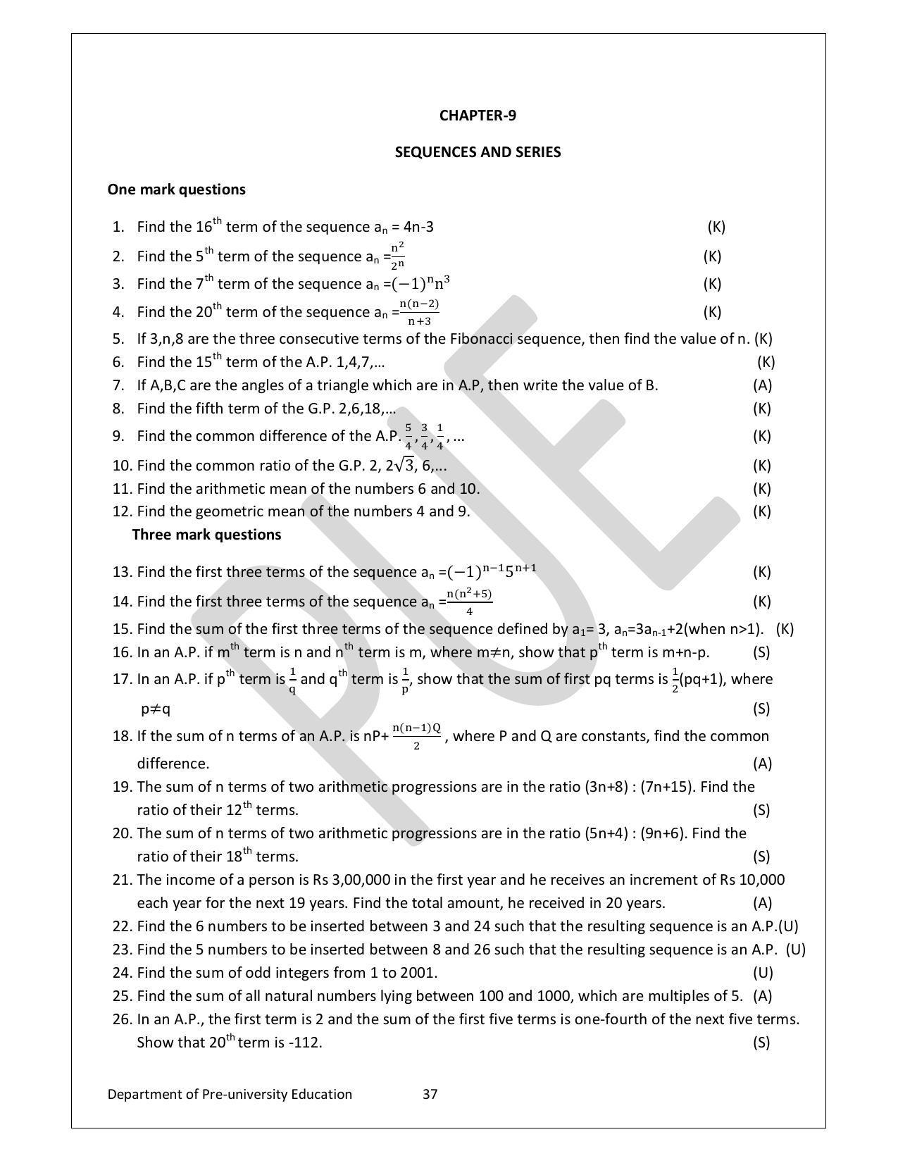 Karnataka 1st PUC Question Bank for Mathematics - Page 37