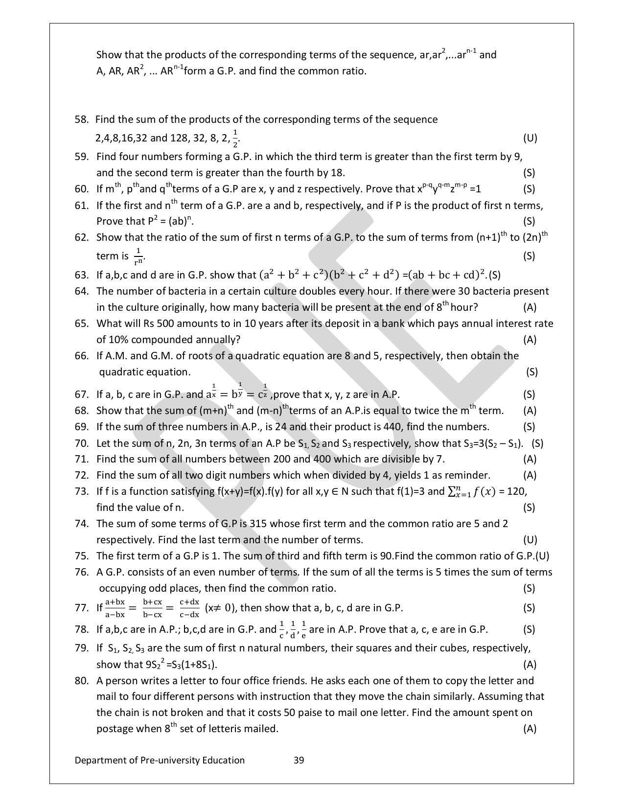 Karnataka 1st PUC Question Bank for Mathematics - Page 39