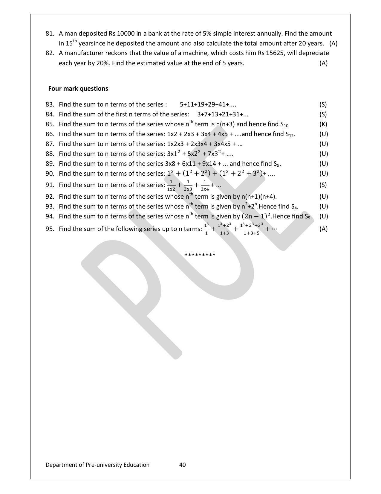 Karnataka 1st PUC Question Bank for Mathematics - Page 40