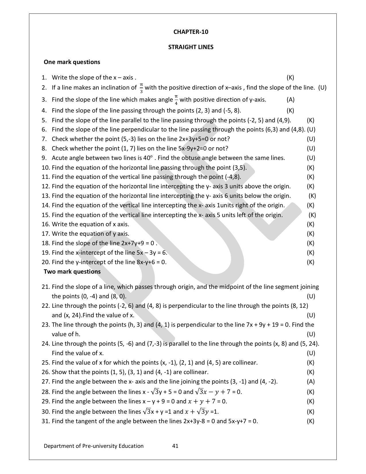 Karnataka 1st PUC Question Bank for Mathematics - Page 41