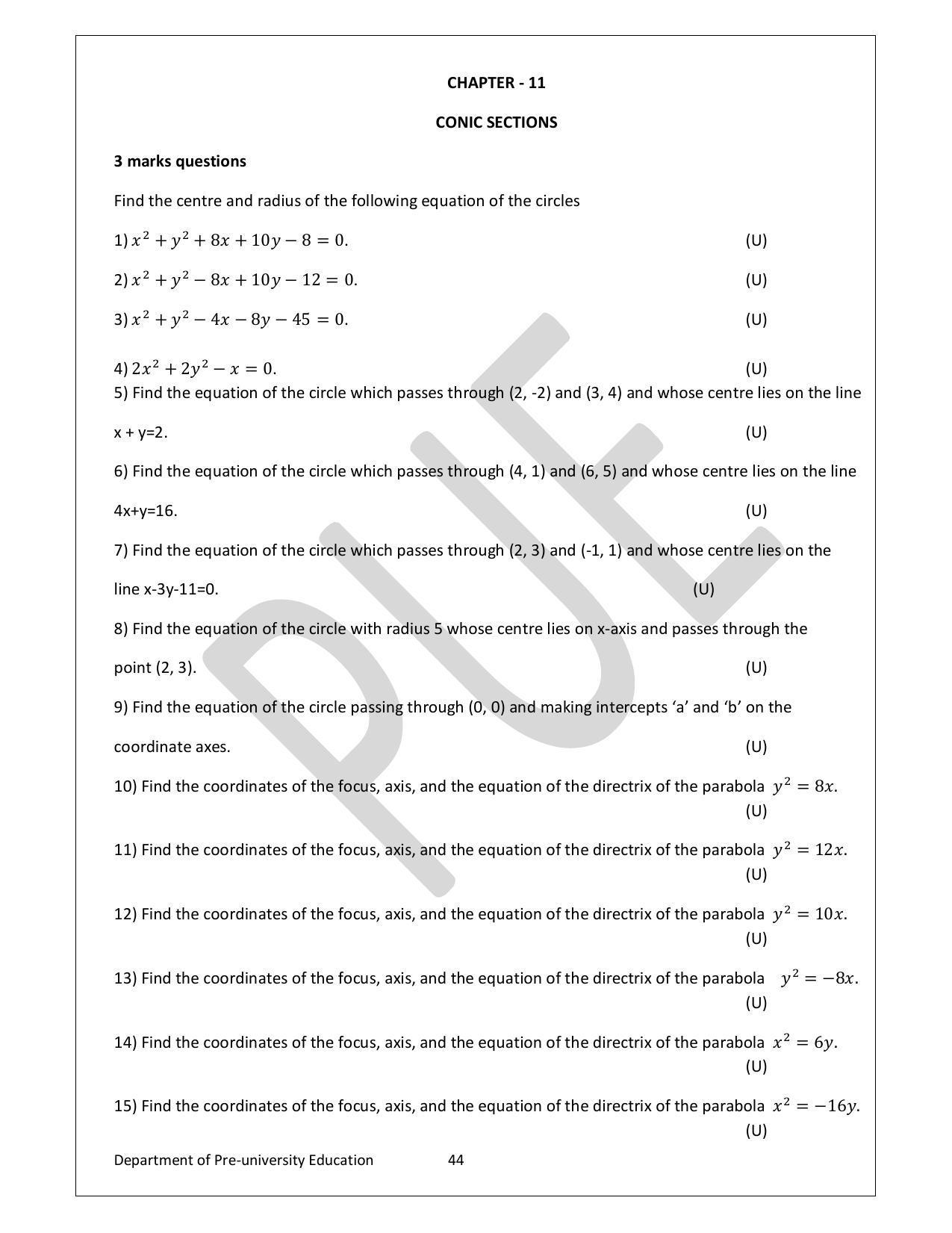 Karnataka 1st PUC Question Bank for Mathematics - Page 44