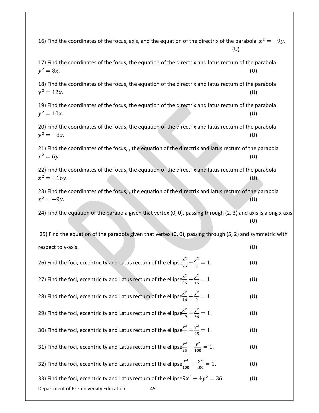 Karnataka 1st PUC Question Bank for Mathematics - Page 45