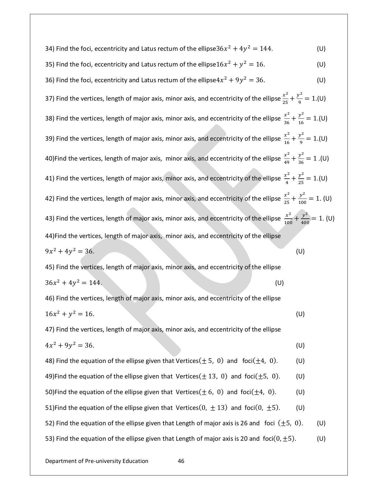 Karnataka 1st PUC Question Bank for Mathematics - Page 46
