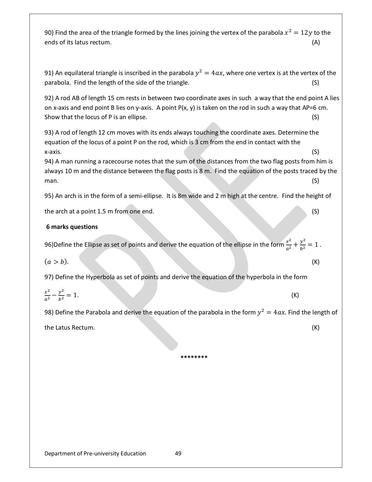 Karnataka 1st PUC Question Bank for Mathematics - Page 49