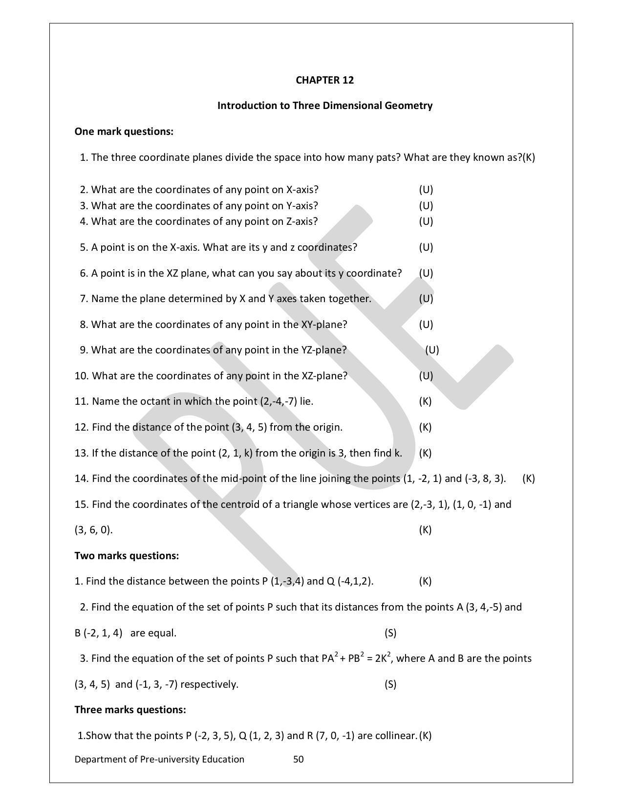 Karnataka 1st PUC Question Bank for Mathematics - Page 50