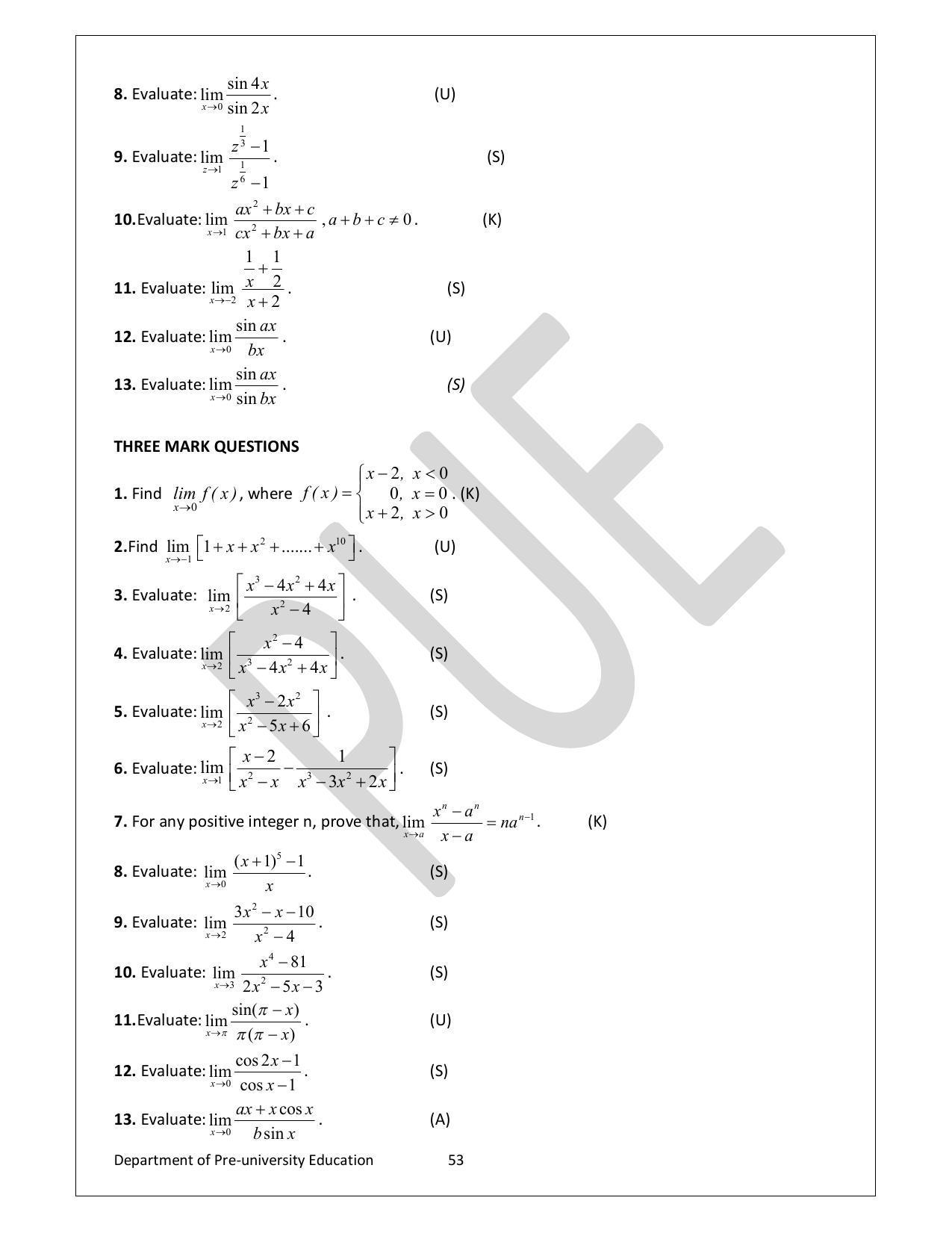 Karnataka 1st PUC Question Bank for Mathematics - Page 53