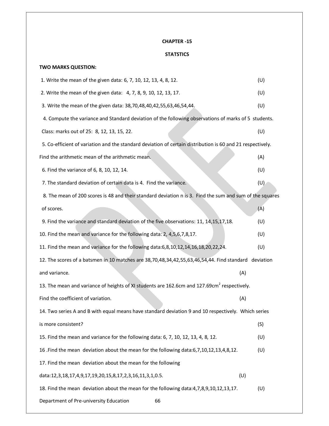 Karnataka 1st PUC Question Bank for Mathematics - Page 66
