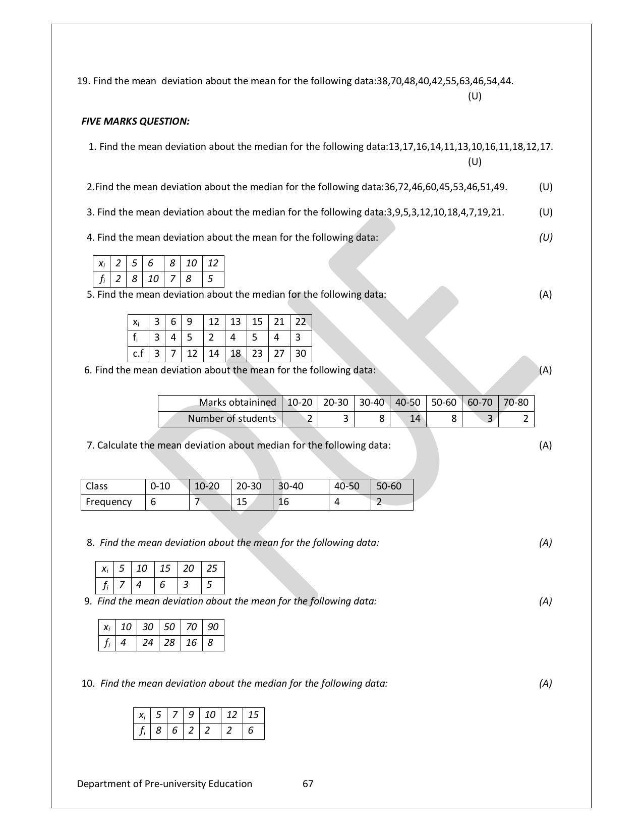 Karnataka 1st PUC Question Bank for Mathematics - Page 67