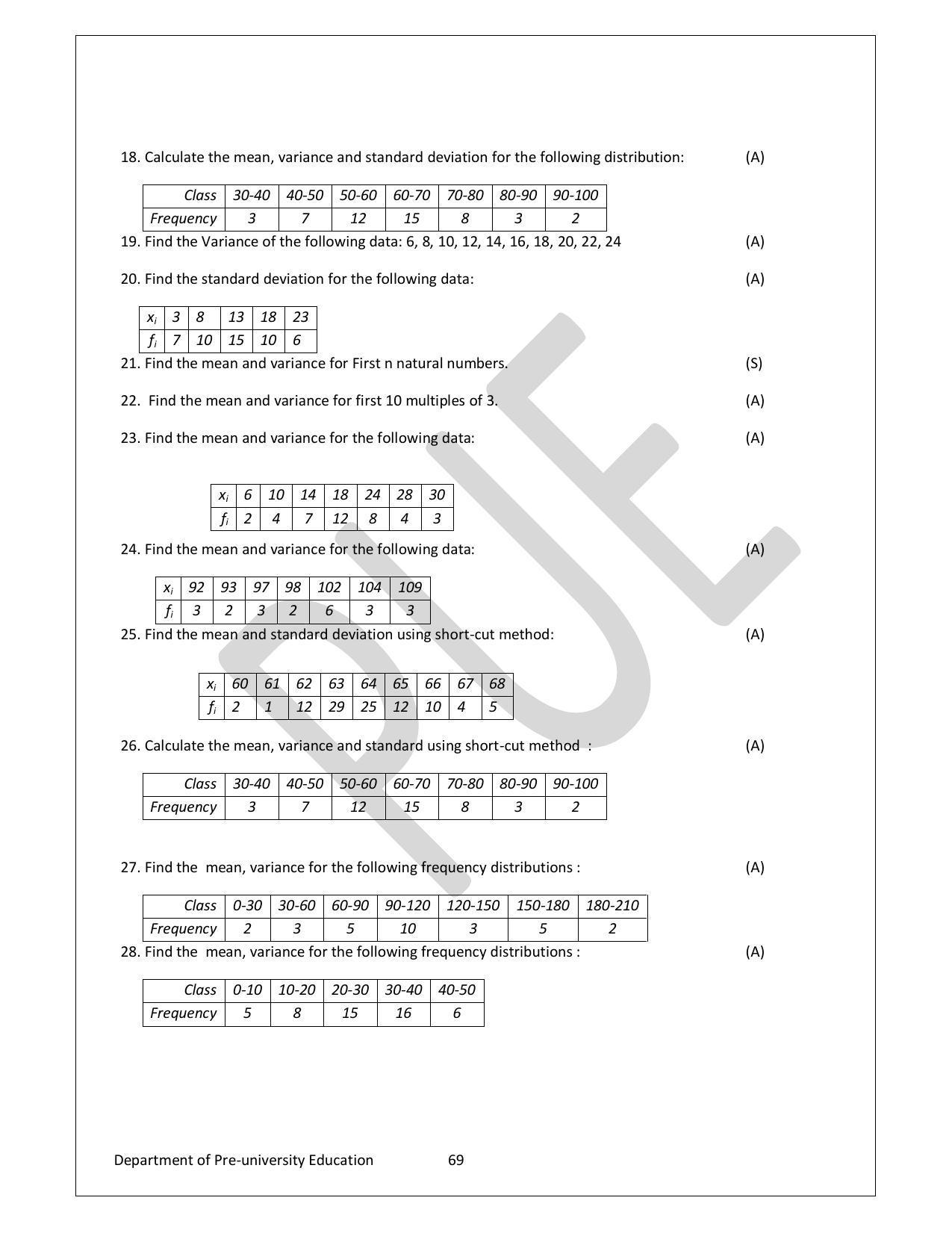 Karnataka 1st PUC Question Bank for Mathematics - Page 69