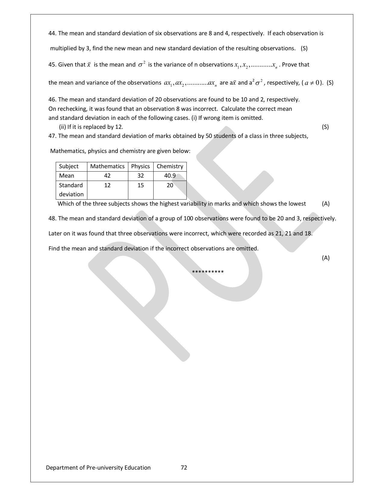 Karnataka 1st PUC Question Bank for Mathematics - Page 72