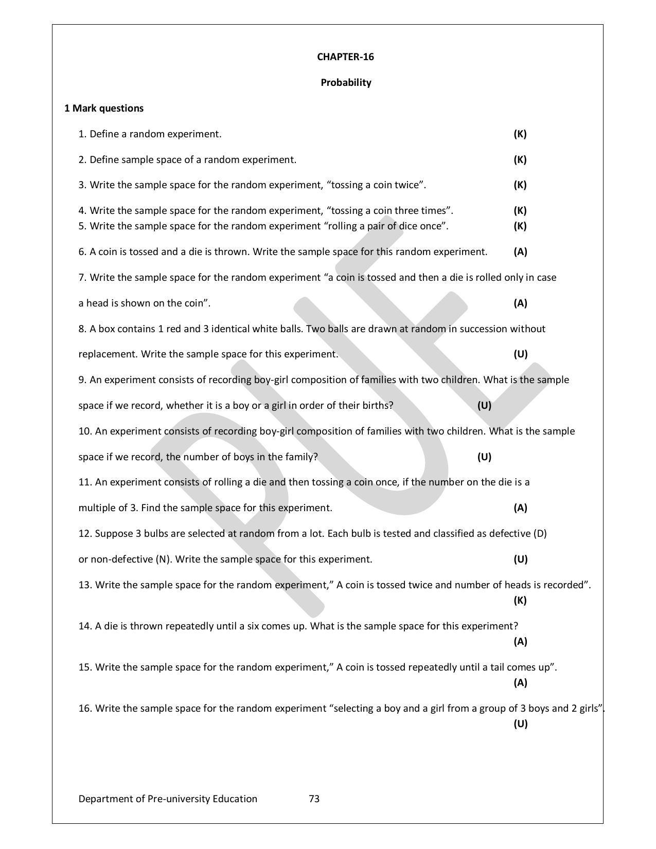 Karnataka 1st PUC Question Bank for Mathematics - Page 73