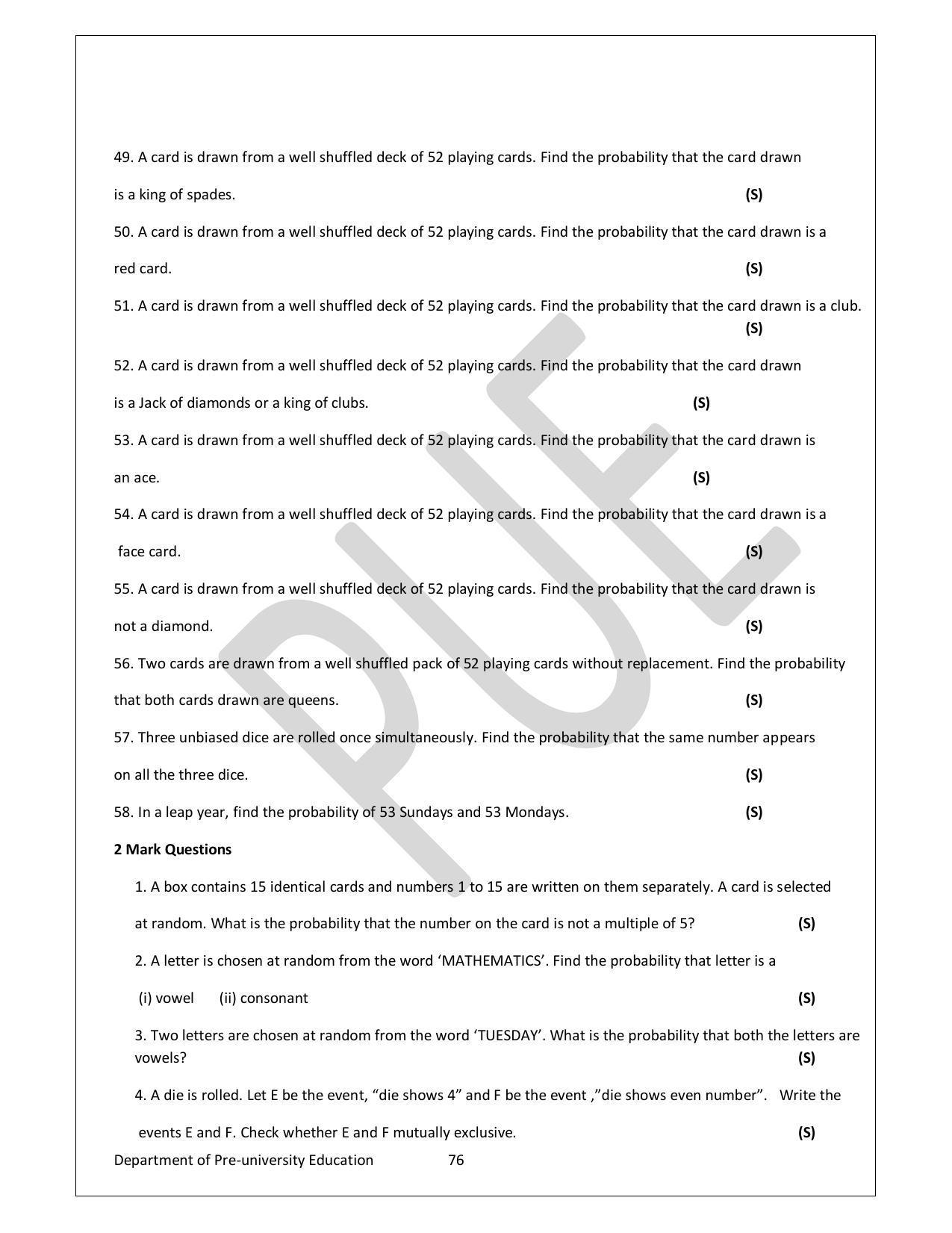 Karnataka 1st PUC Question Bank for Mathematics - Page 76
