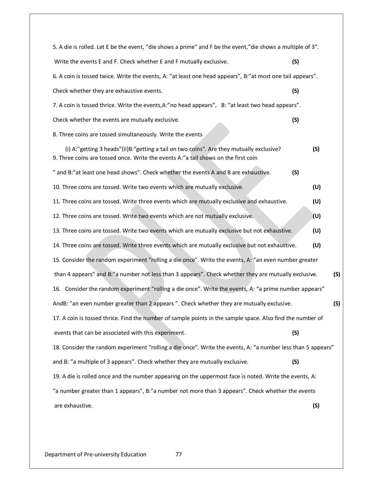 Karnataka 1st PUC Question Bank for Mathematics - Page 77