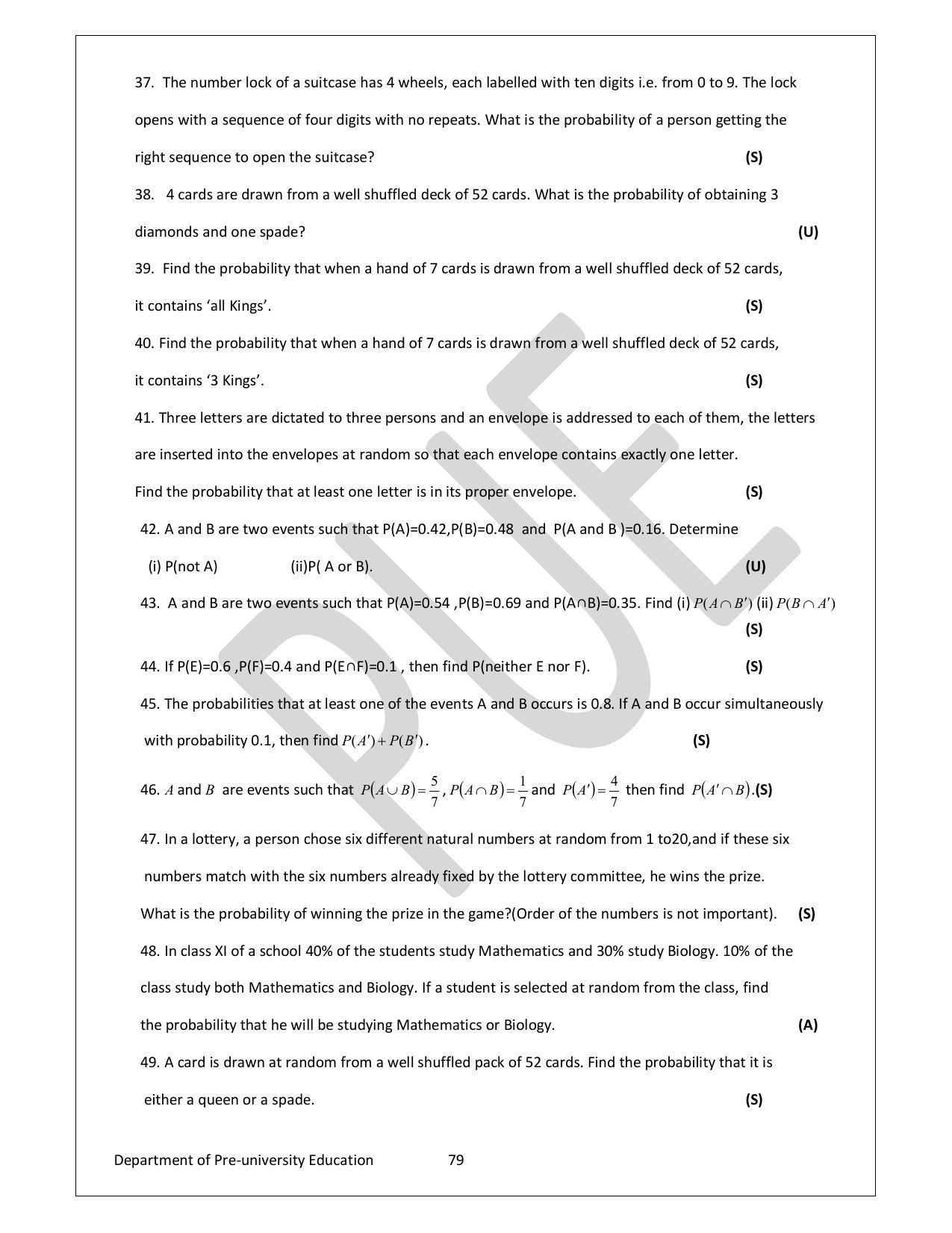 Karnataka 1st PUC Question Bank for Mathematics - Page 79