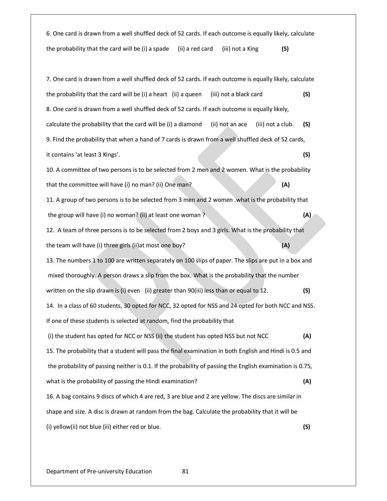 Karnataka 1st PUC Question Bank for Mathematics - Page 81