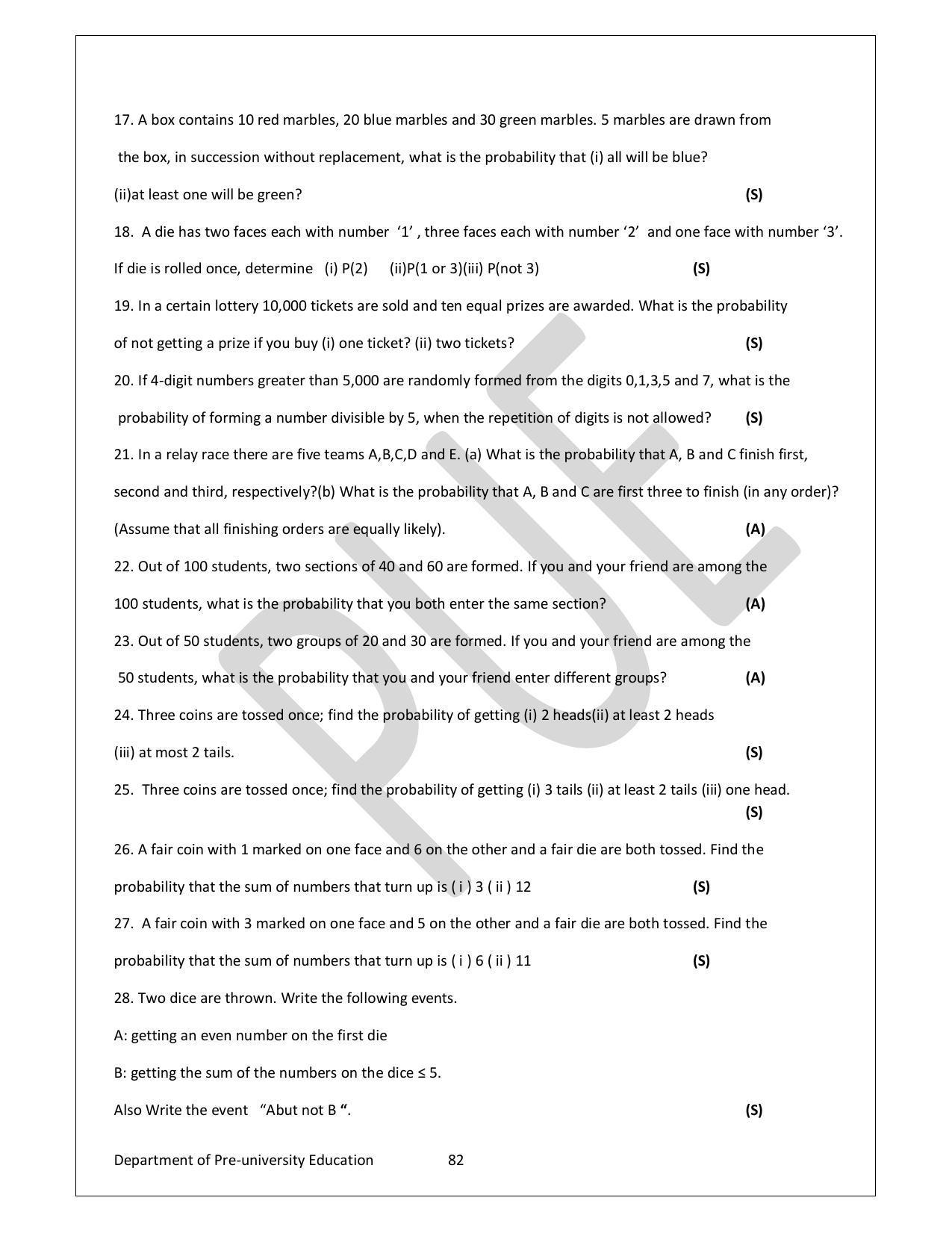 Karnataka 1st PUC Question Bank for Mathematics - Page 82