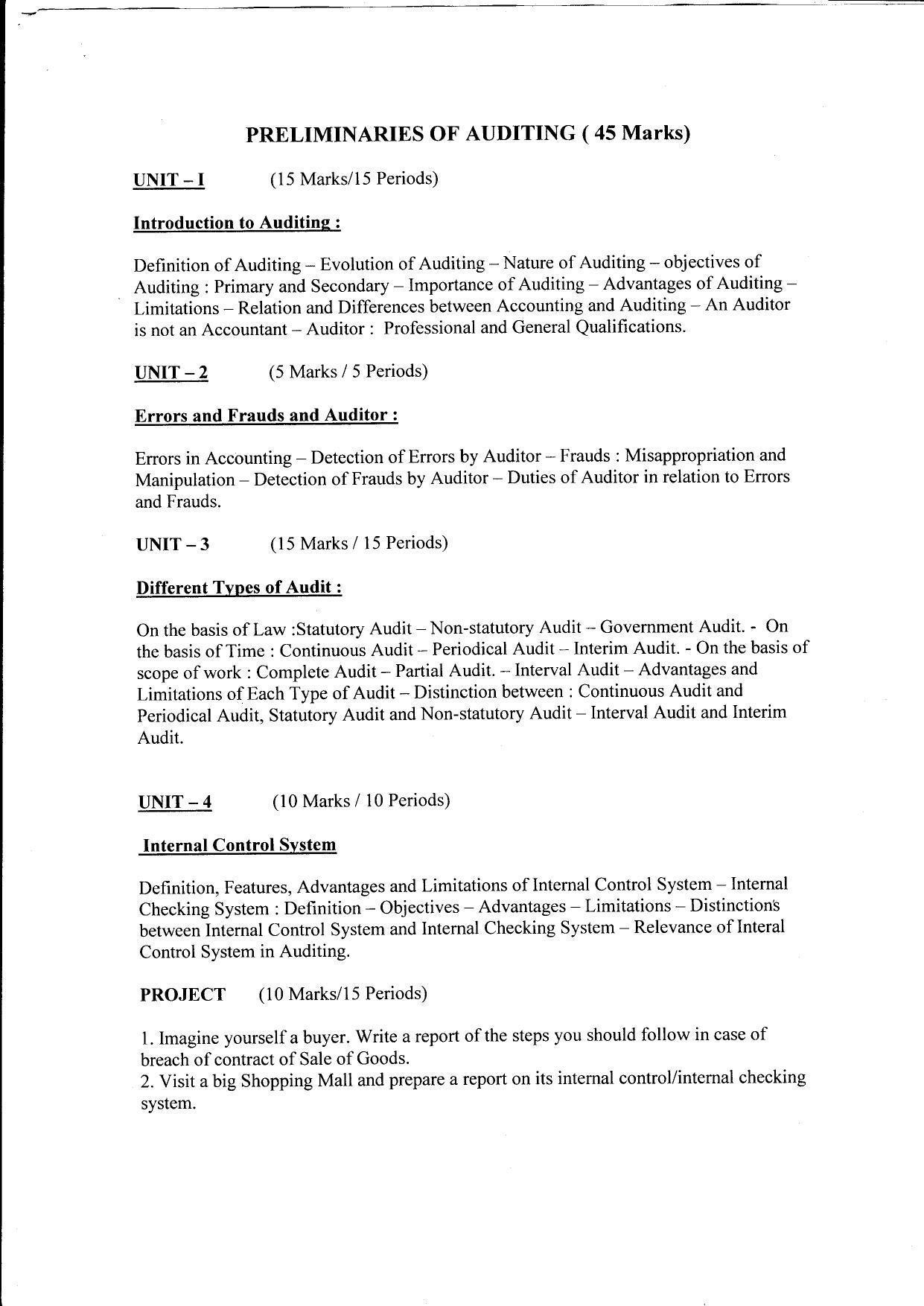 WBCHSE Syllabus PDF for Commercial Law & Preliminaries of Auditing - Page 2