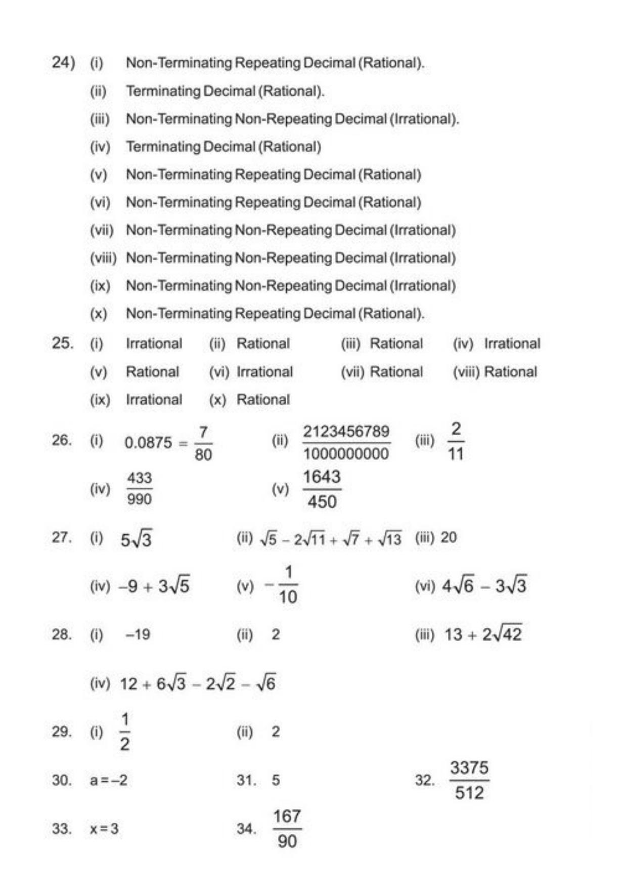 Class 9 Notes, Question & Practice Paper - Mathematics (Topic 1 : Number System) - Page 13