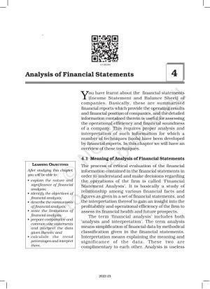 NCERT Book for Class 12 Accountancy Part II Chapter 4 Analysis of Financial Statements